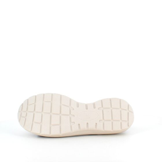 Blå komfortsandal med elastiske detaljer og borrelåslukking