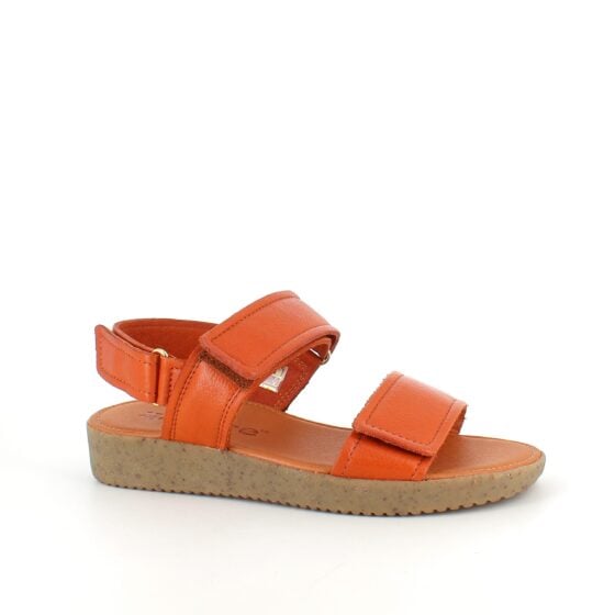 Nature sandal i brunt skinn med lyse såler