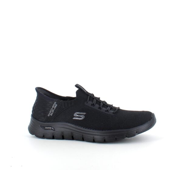 Svart Skechers slip-ins med fotbuestøtte