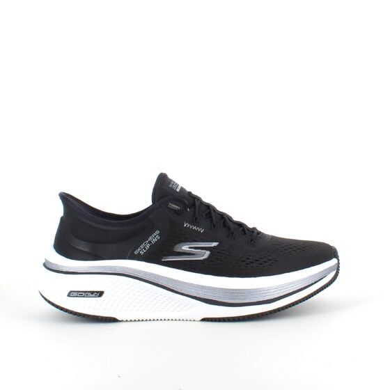 Sort slip-ons sko fra Skechers med elastisk snøring