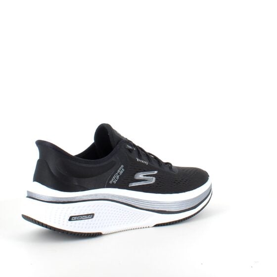 Sort slip-ons sko fra Skechers med elastisk snøring