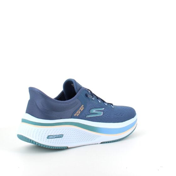 Blå slip-on sko fra Skechers med elastisk snøre