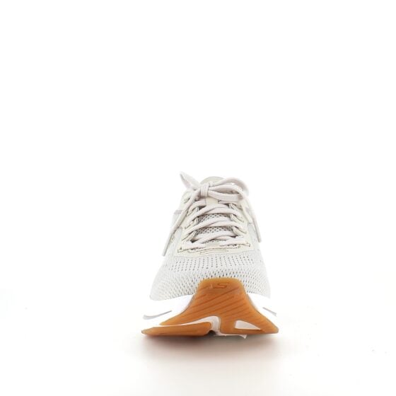 Beige Skechers Max Cushion sko – optimal støtte og enestående komfort.