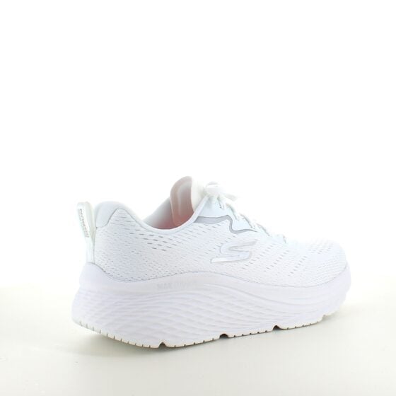 Hvite Skechers Max Cushion sko – optimal støtte og uovertruffen komfort.