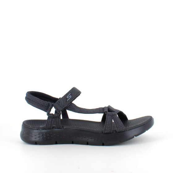 Sort Skechers GOwalk sandal, bred modell