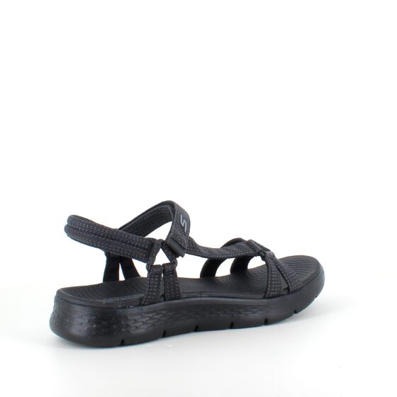 Sort Skechers GOwalk sandal, bred modell