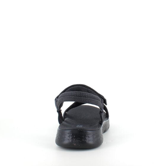 Sort Skechers GOwalk sandal, bred modell