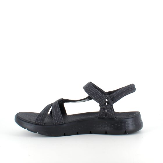 Sort Skechers GOwalk sandal, bred modell
