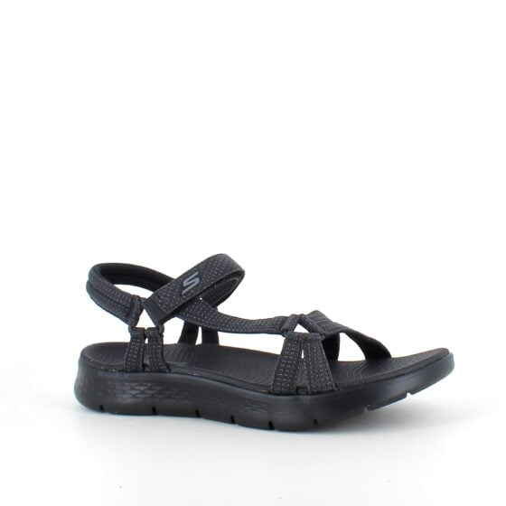 Sort Skechers GOwalk sandal, bred modell