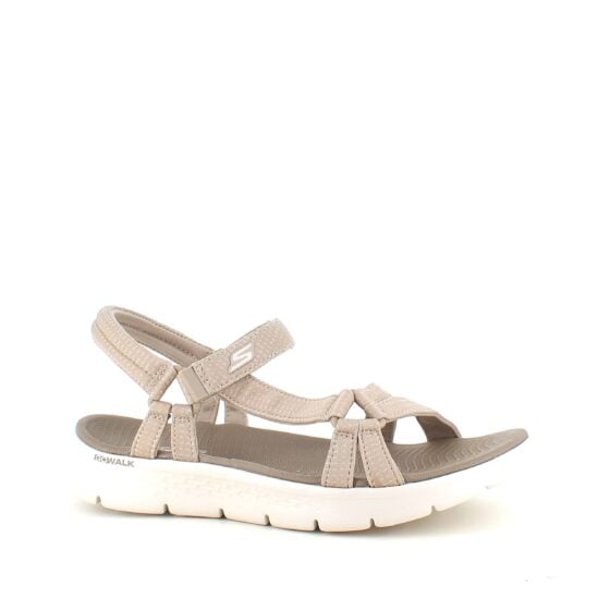 Beige Skechers GOwalk sandal, bred modell
