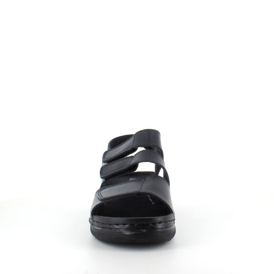 Svart sandal med tre justerbare remmer