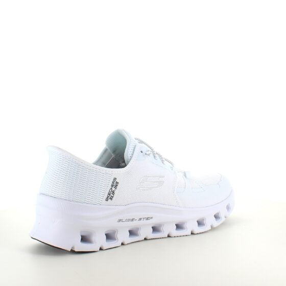 Hvite Skechers Slip-Ins sko med mye støtdemping
