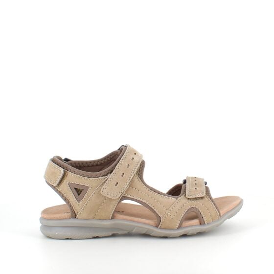 Beige og grå sporty sandal – komfort, støtte og et naturlig utseende i ett