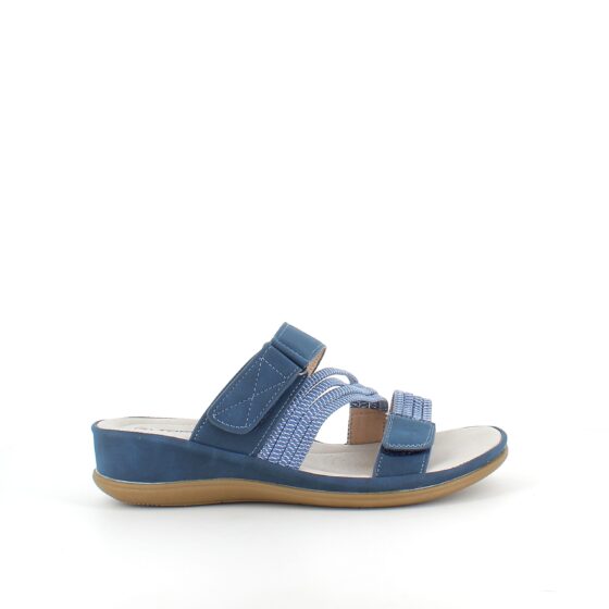 Komfort sandal med elastikk – i flott blå variant med fleksibilitet og stil