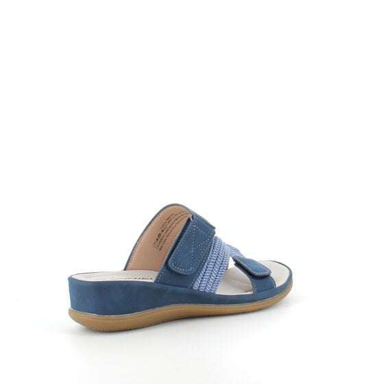 Komfort sandal med elastikk – i flott blå variant med fleksibilitet og stil