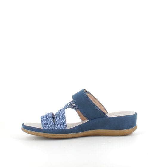 Komfort sandal med elastikk – i flott blå variant med fleksibilitet og stil