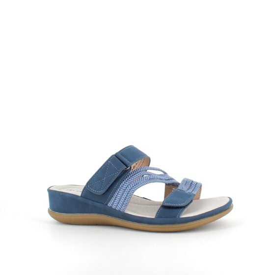 Komfort sandal med elastikk – i flott blå variant med fleksibilitet og stil