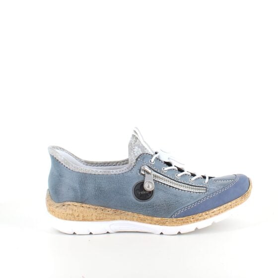 Blå Rieker slip-on joggesko med sølv effekter