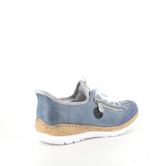 Blå Rieker slip-on joggesko med sølv effekter
