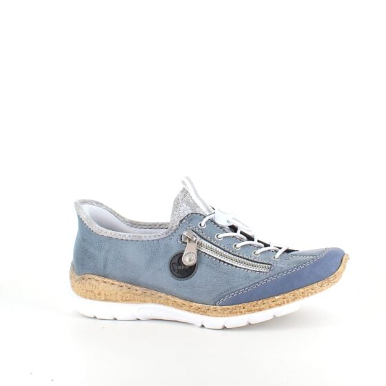 Blå Rieker slip-on joggesko med sølv effekter