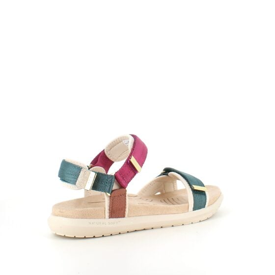 Lilla/grønn Woden sandal med god svangstøtte.