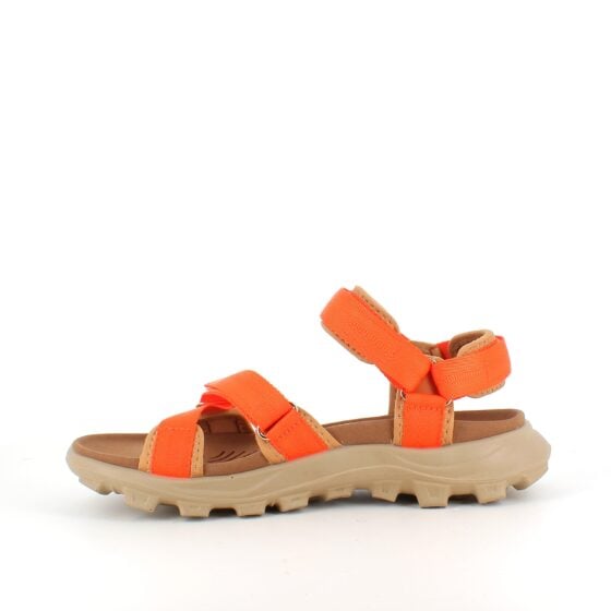 Oransje Woden sandal med god svangstøtte