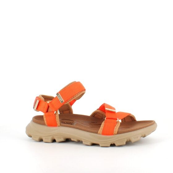 Oransje Woden sandal med god svangstøtte
