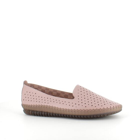 Beige ballerinasko med fint, perforert mønster
