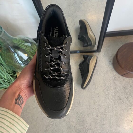 Svart Green Comfort sko med dobbel lukking
