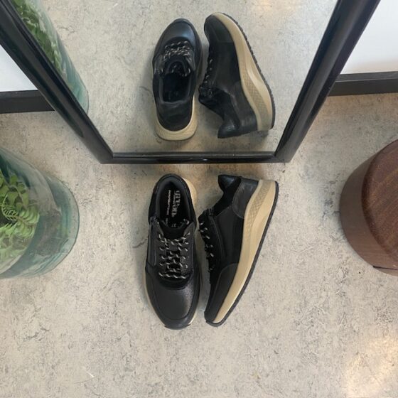 Svart Green Comfort sko med dobbel lukking