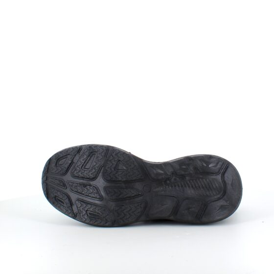 Svart slip-on sko med strikket overdel