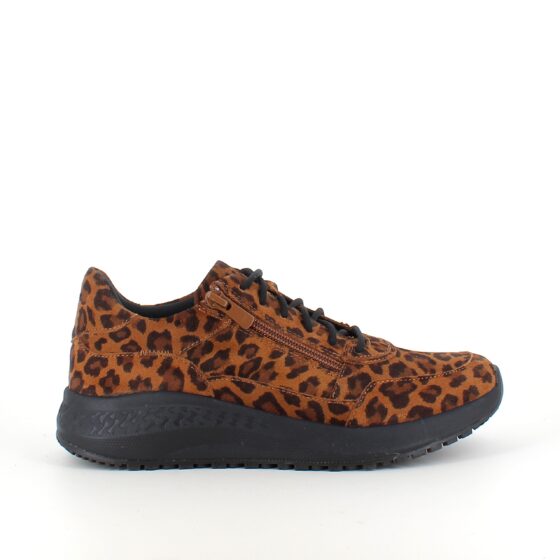Green Comfort sko med leopardmønster og dobbel lukking