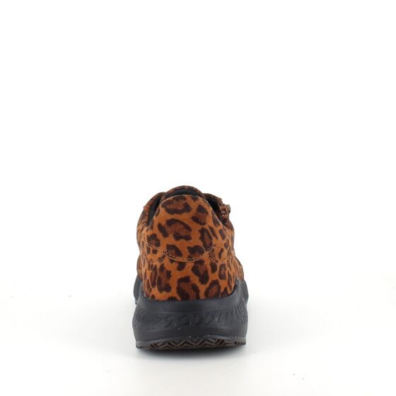 Green Comfort sko med leopardmønster og dobbel lukking