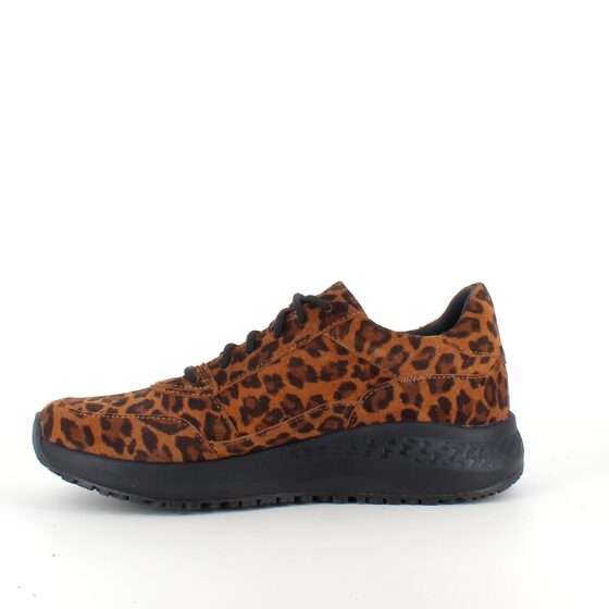 Green Comfort sko med leopardmønster og dobbel lukking