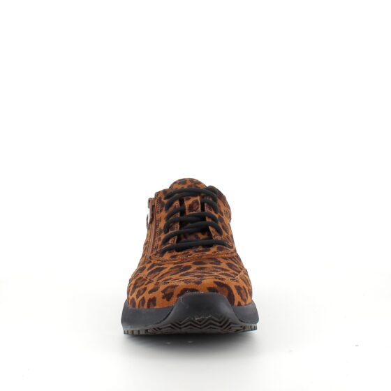Green Comfort sko med leopardmønster og dobbel lukking