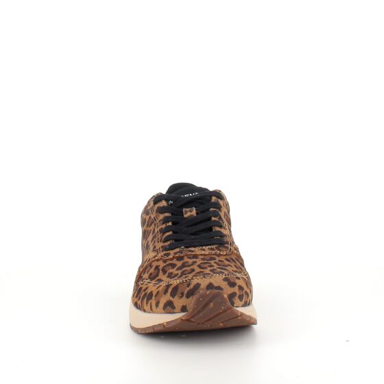 Woden semsket skinnsko med leopardmønster