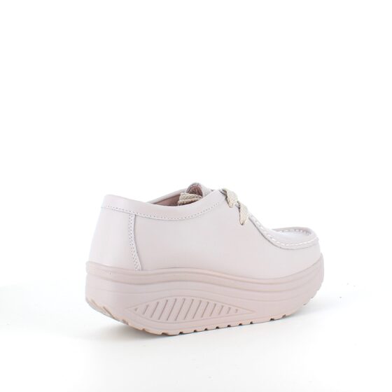 Beige skinnsko med rullesåle og buestøtte