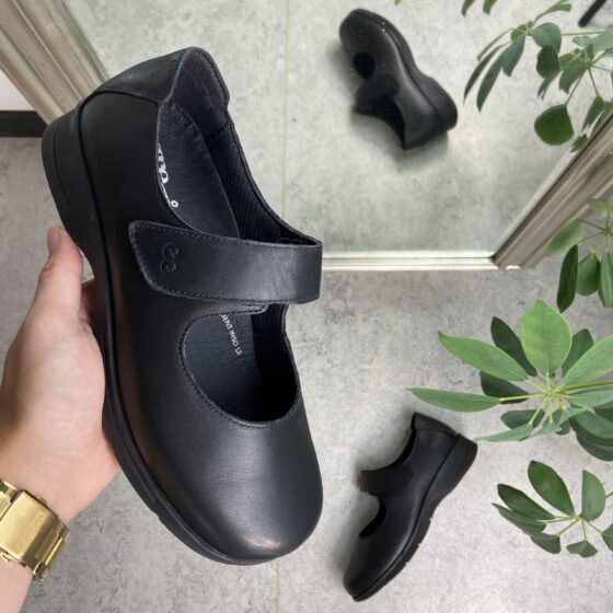 Ballerina i skinn fra Green Comfort med borrelåsåpning