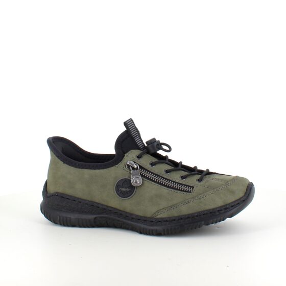Olivengrønn Rieker slip-on joggesko