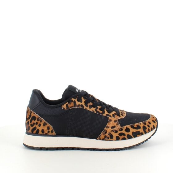Smarte Woden-sneakers i sort miks med leopardmønster.